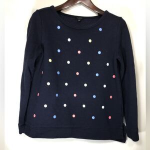 Talbots Women's  Navy Blue Embroidered Polka Dot Sweater Sz Small
